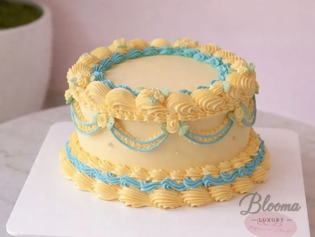 Golden Pastel Elegance Cake