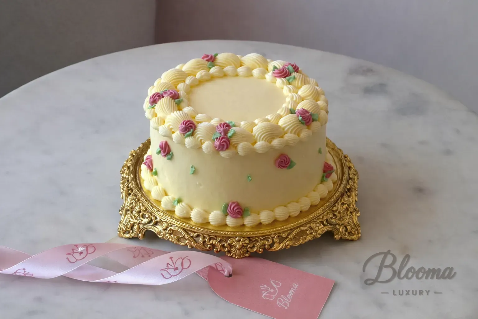 Golden Rosette Dulce Cake