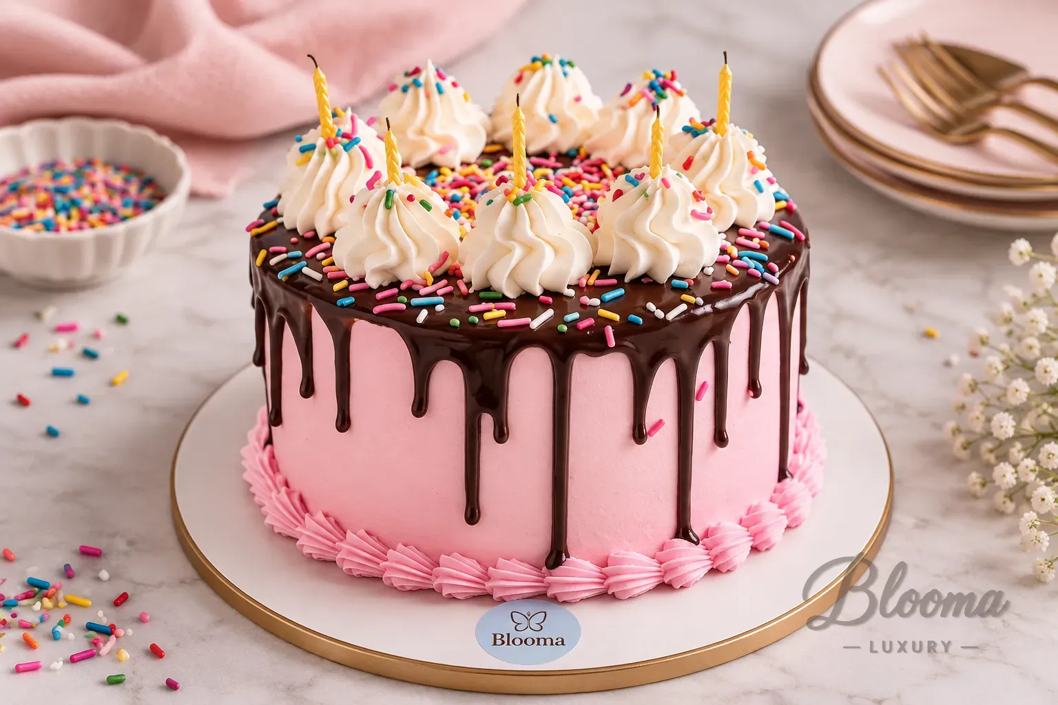 Vanilla & Strawberry Cake