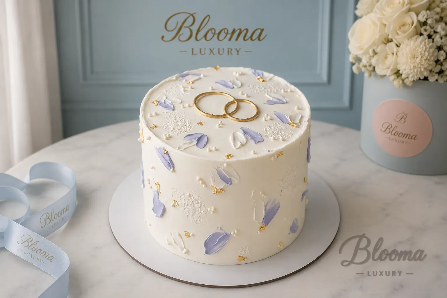 Elegant Wedding Rings Cake