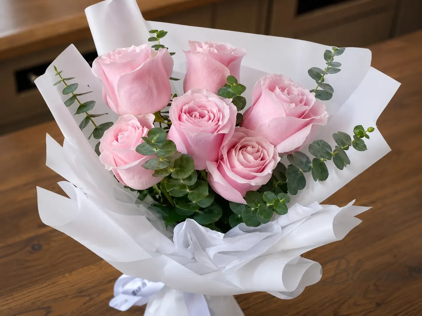 Pink Roses Bouquet- Blush Garden Pink Rose Bouqet