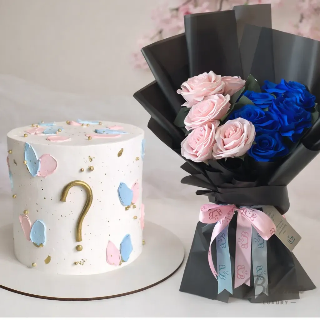 Baby Surprise Cake & Rose Combo