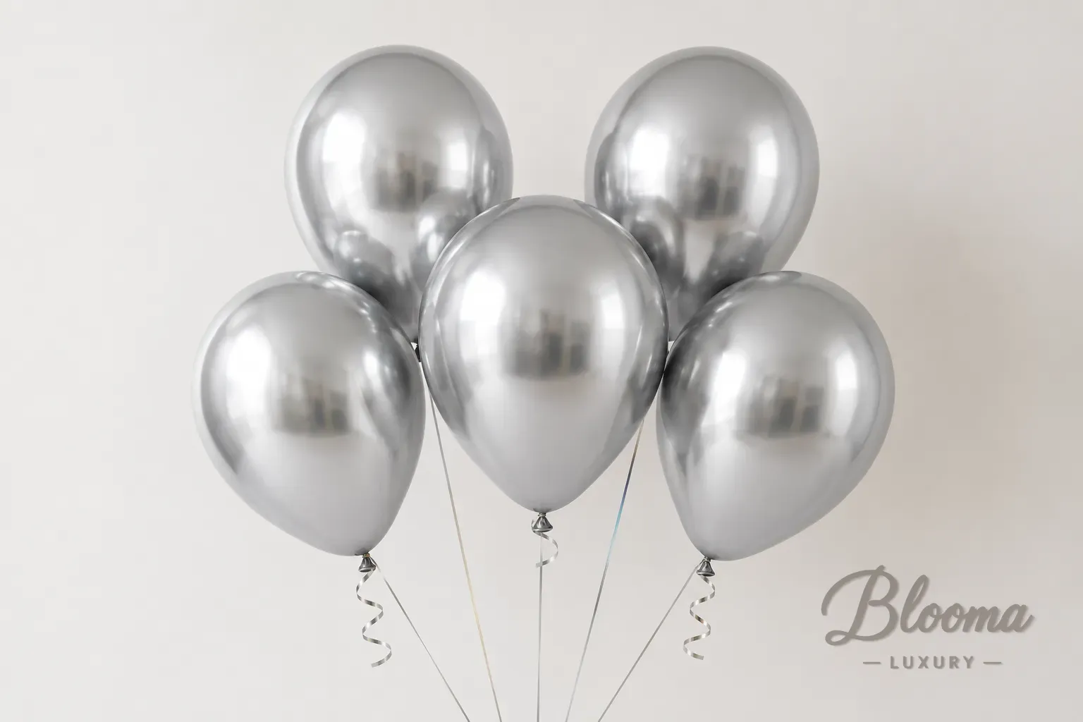 Helium Balloons - Silver - pack of 5