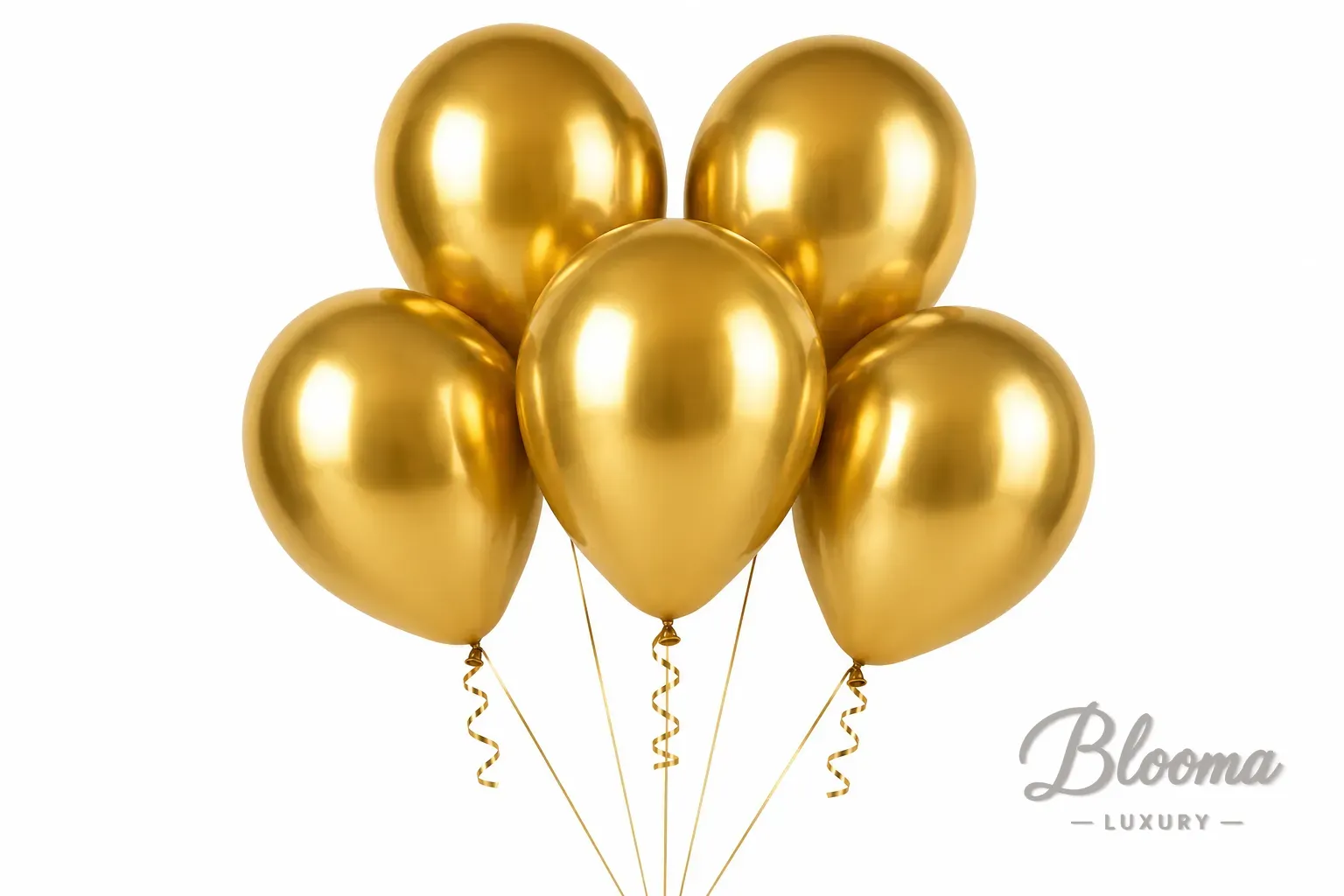 Helium Balloons - Gold - pack of 5