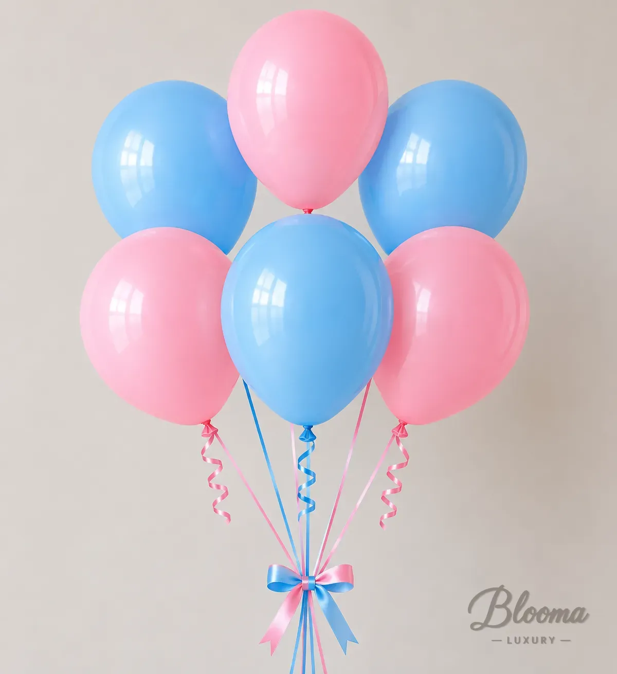 Helium Balloons - Pink And Blue - 6 pcs pack