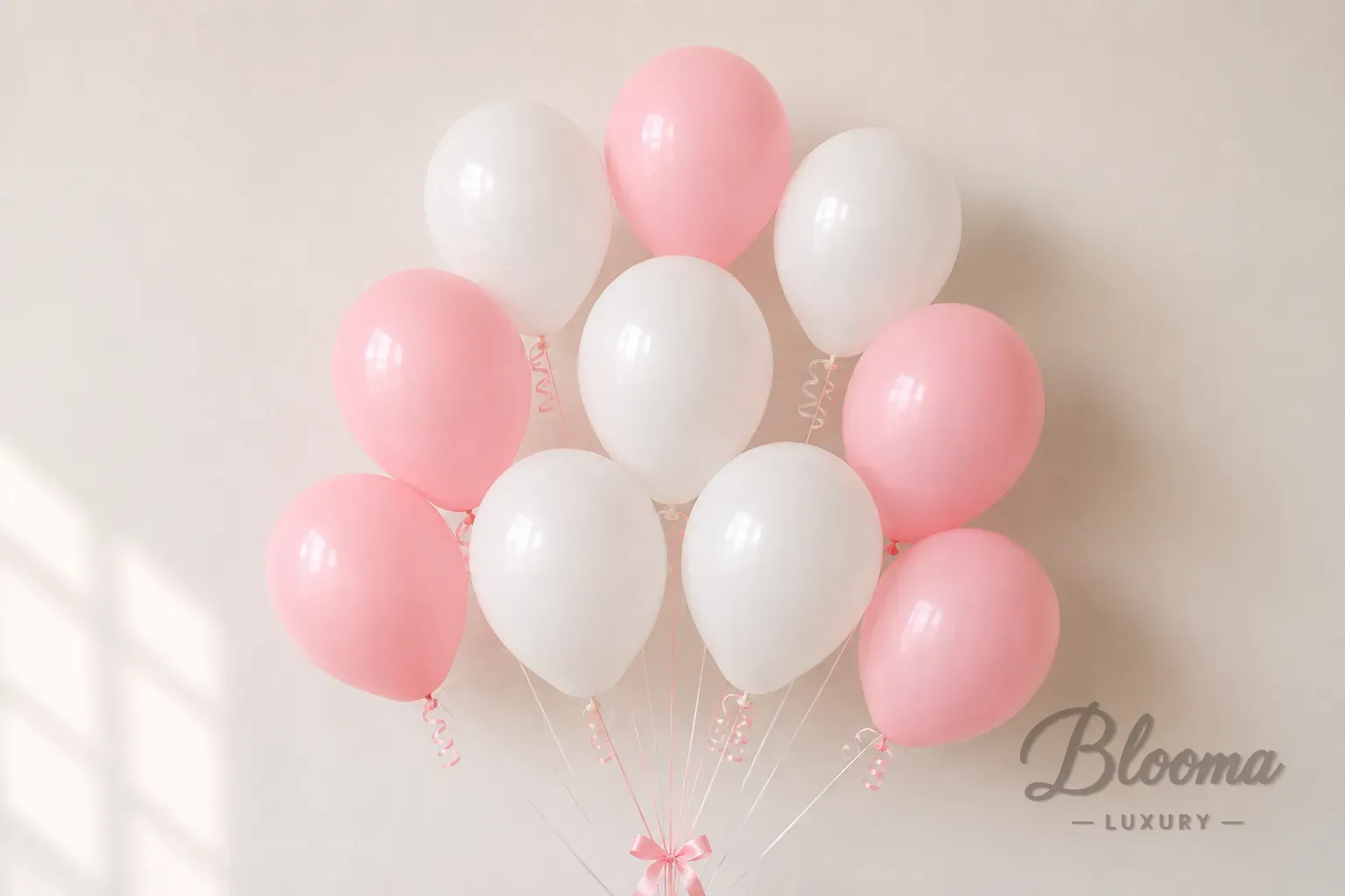 Helium Balloons - Pink And White - 10 pcs pack