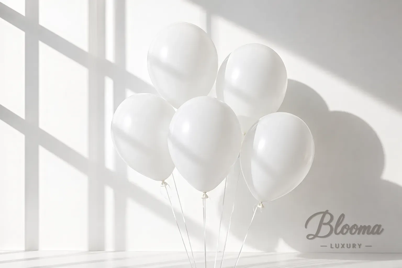 Helium Balloons - White - pack of 5