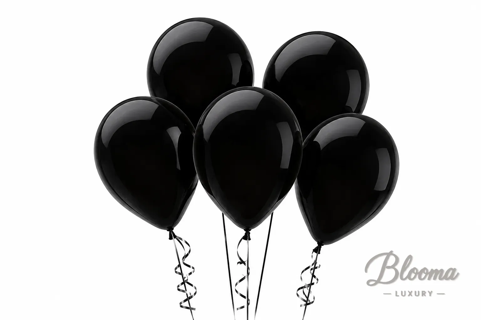 Helium Balloons - Black - pack of 5