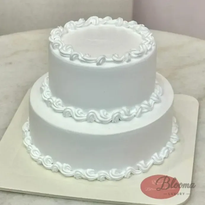 Mini 2 Tier Plain Cake -  4 to 6 Persons