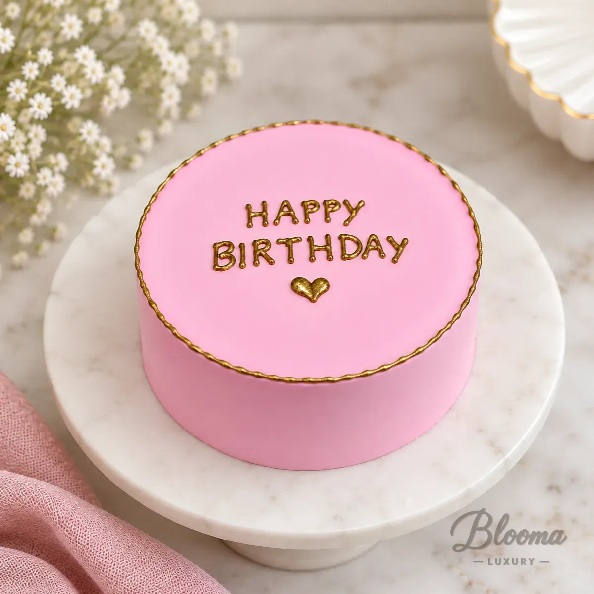 Elegant Pink Birthday Cake