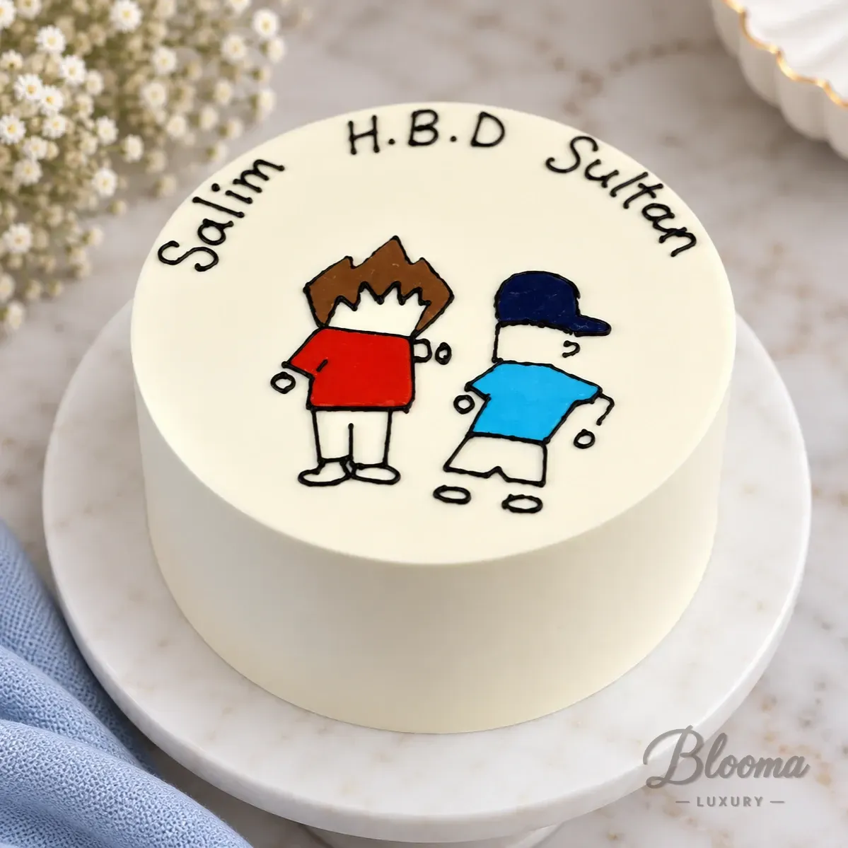Roblox Theme Hand-Doodled Birthday Cake