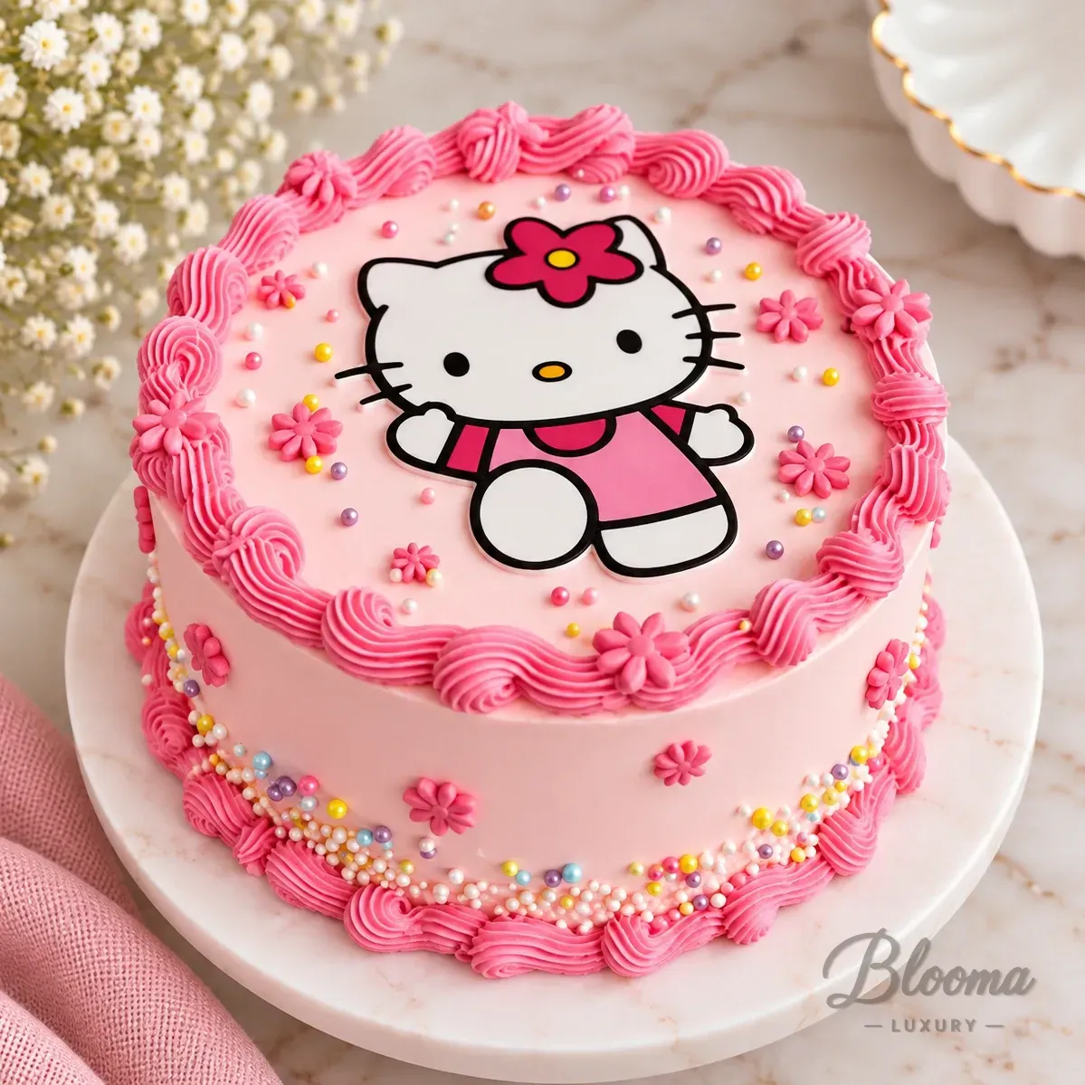 Kitty Theme Cake – Pretty Pink Kitty Birthday Cake