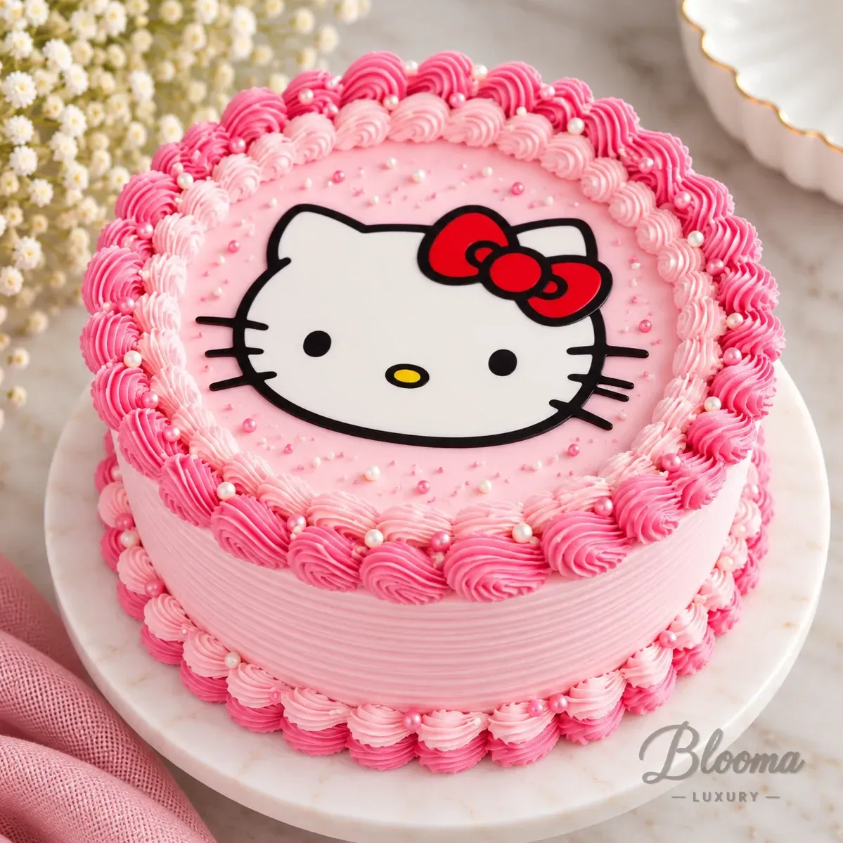Hello Kitty Face Cake 2 Kids Birthday Cake
