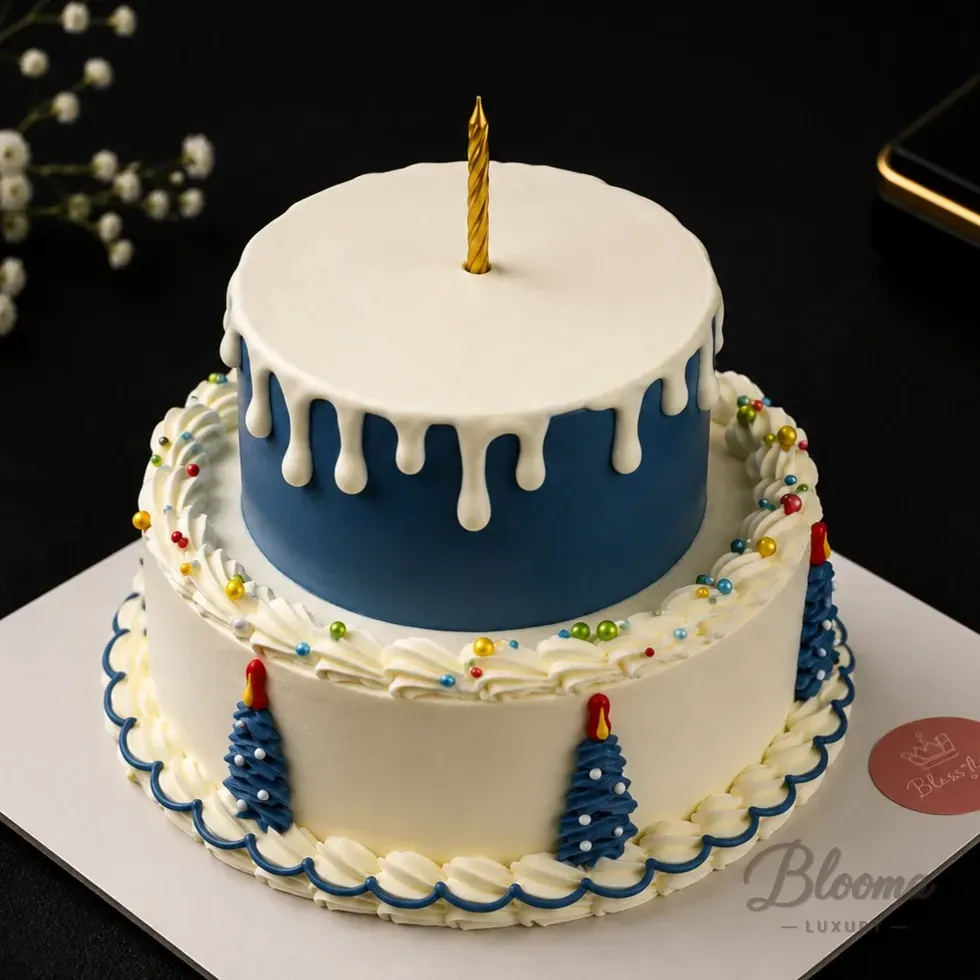 Mini 2 Tier Birthday Cake 4 To 6 Persons