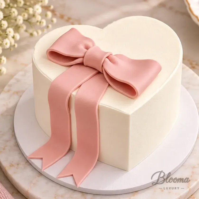 Bow Heart Cake