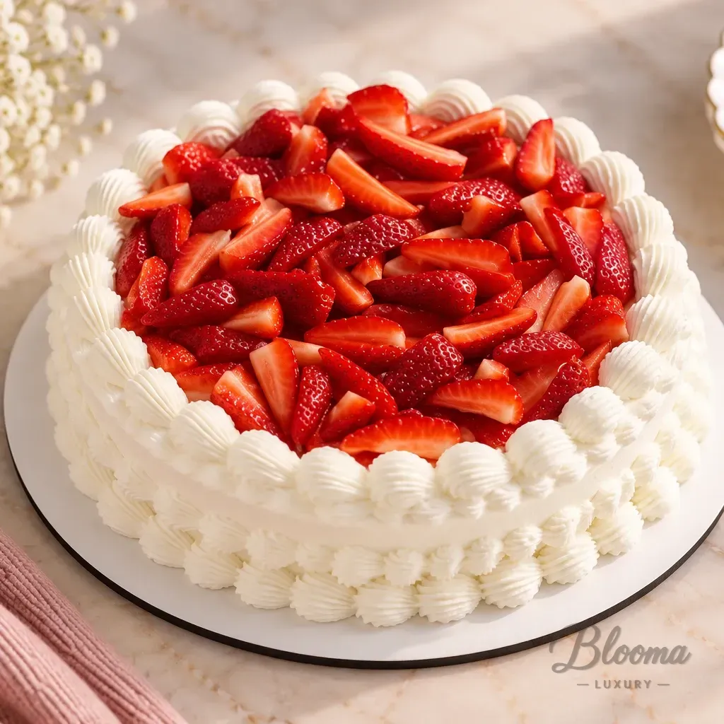 Strawberry Vanilla Glow, Elegant Cake And Party Cakes