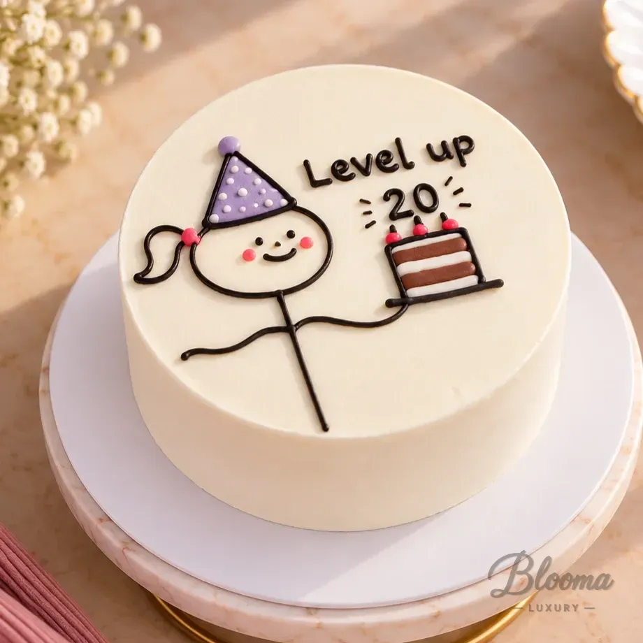 Level Up Cutie Comic Birthday Cake 6/4