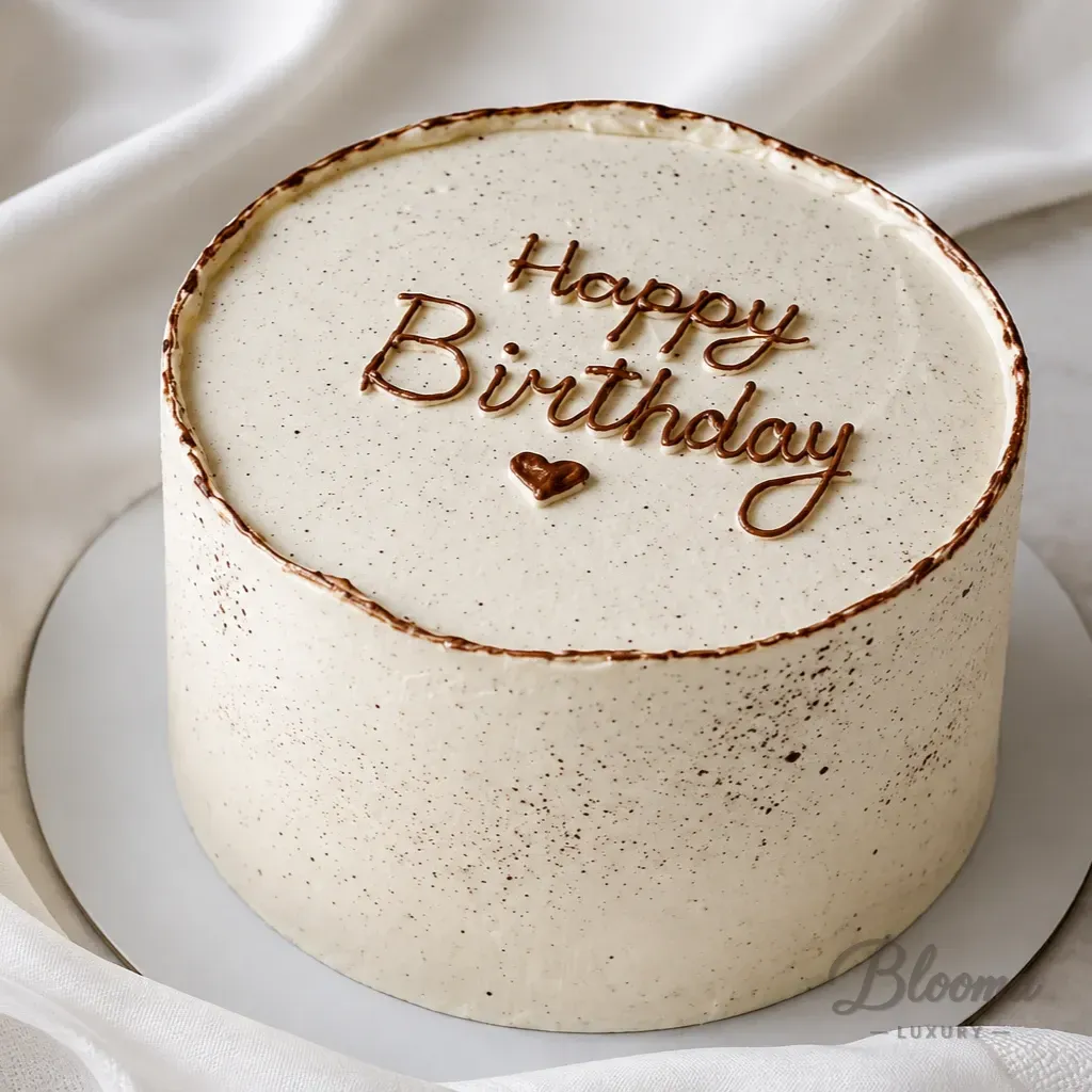 Rustic Vanilla Dust Birthday Cake