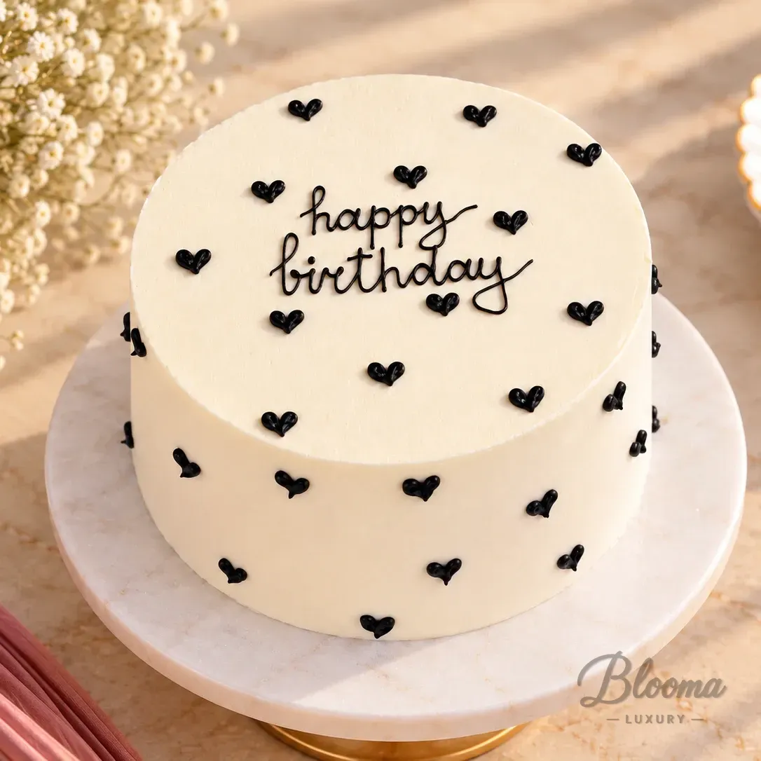 Midnight Hearts Celebration Cake