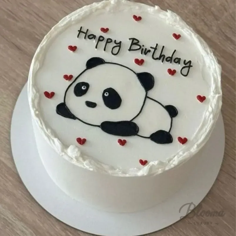 Cute Panda Birthday Cake- Panda Theme Cake