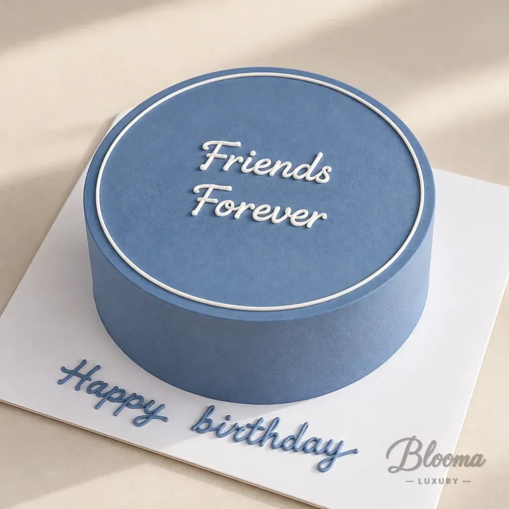 Sky Blue Minimal Birthday Cake
