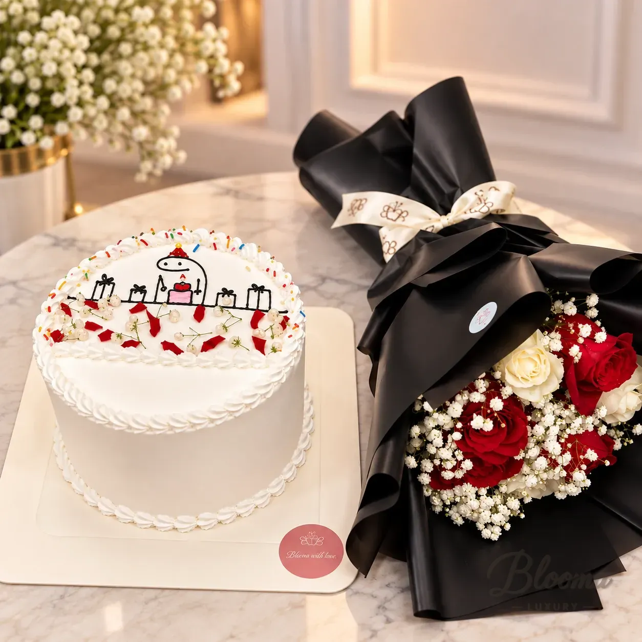 Blooma Celebration Roses Cake Combo