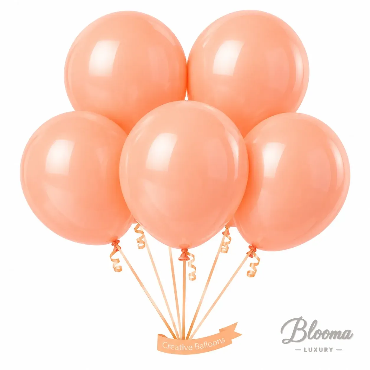 Helium Balloons - Peach - 5 Pcs Pack