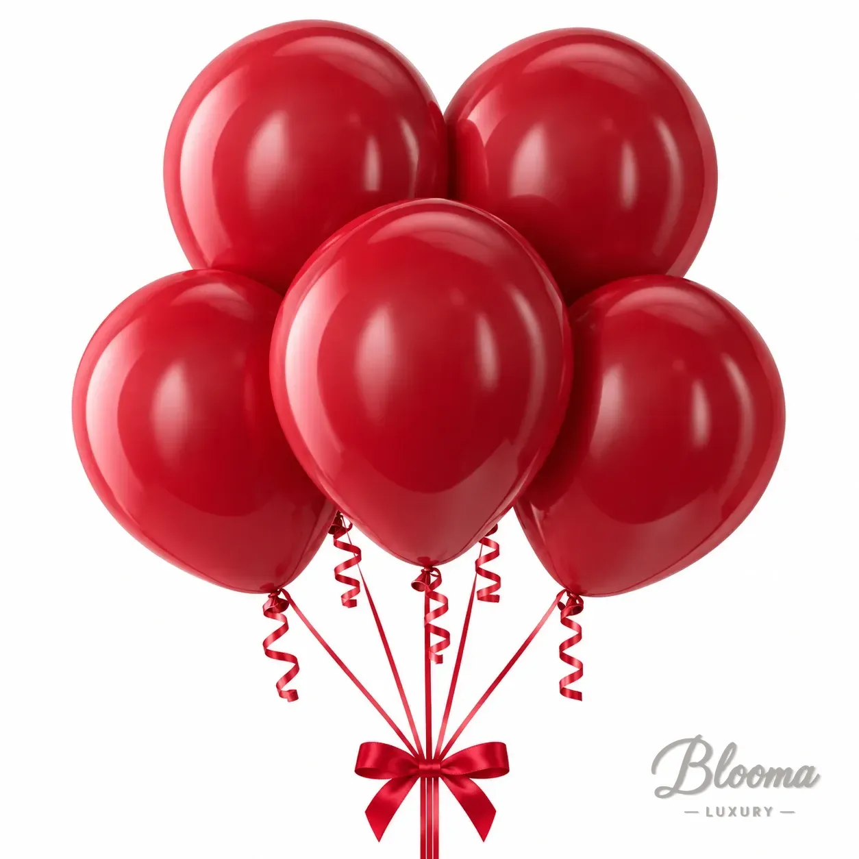 Helium Balloons - Deep Red - 5 Pcs Pack