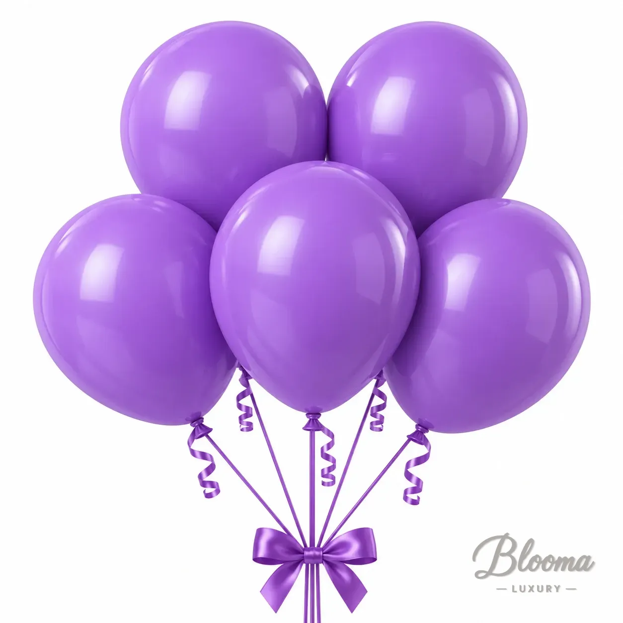 Helium Balloons - Purple  Color  - 5 Pcs Pack