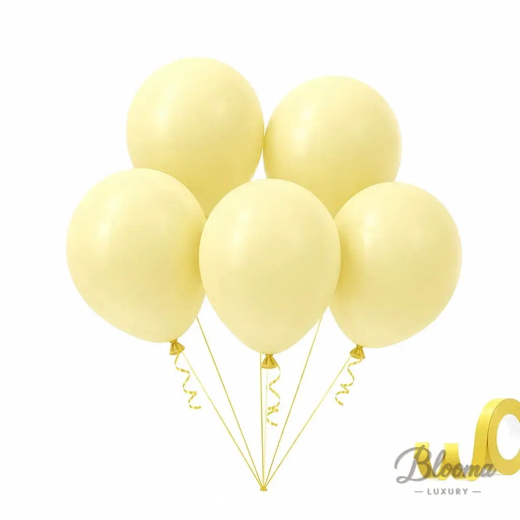 Helium Balloons - Pastel Yellow - 5 Pcs Pack