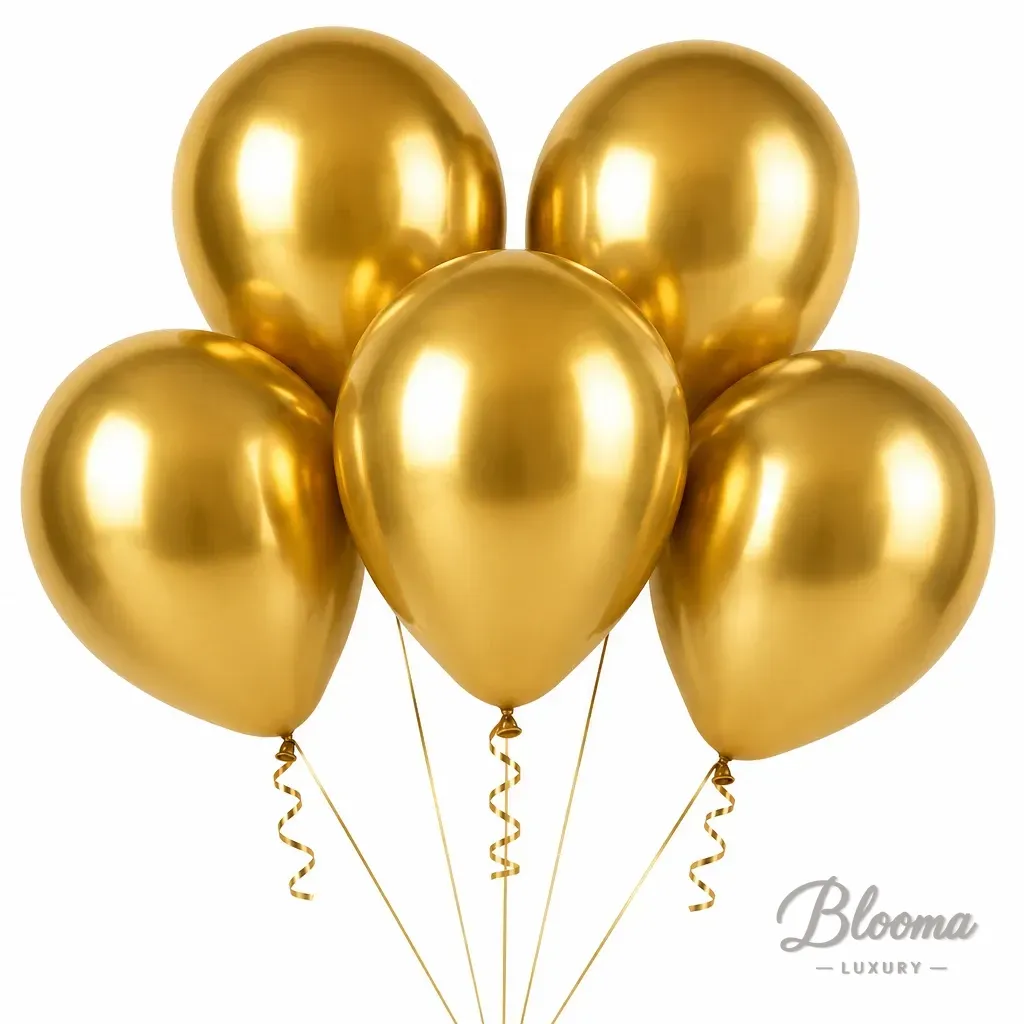 Helium Balloons - Gold -5 pcs pack