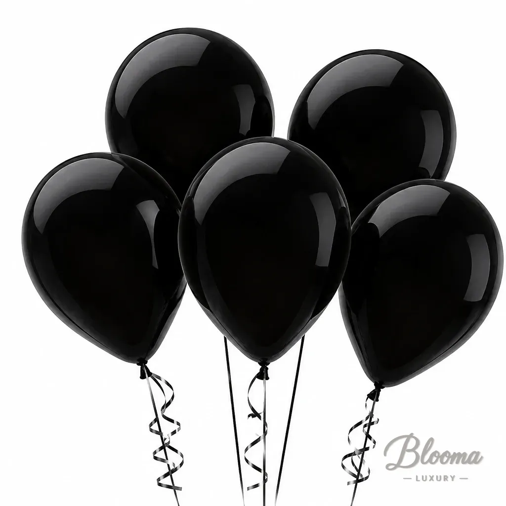 Helium Balloons - Black - 5 pcs pack