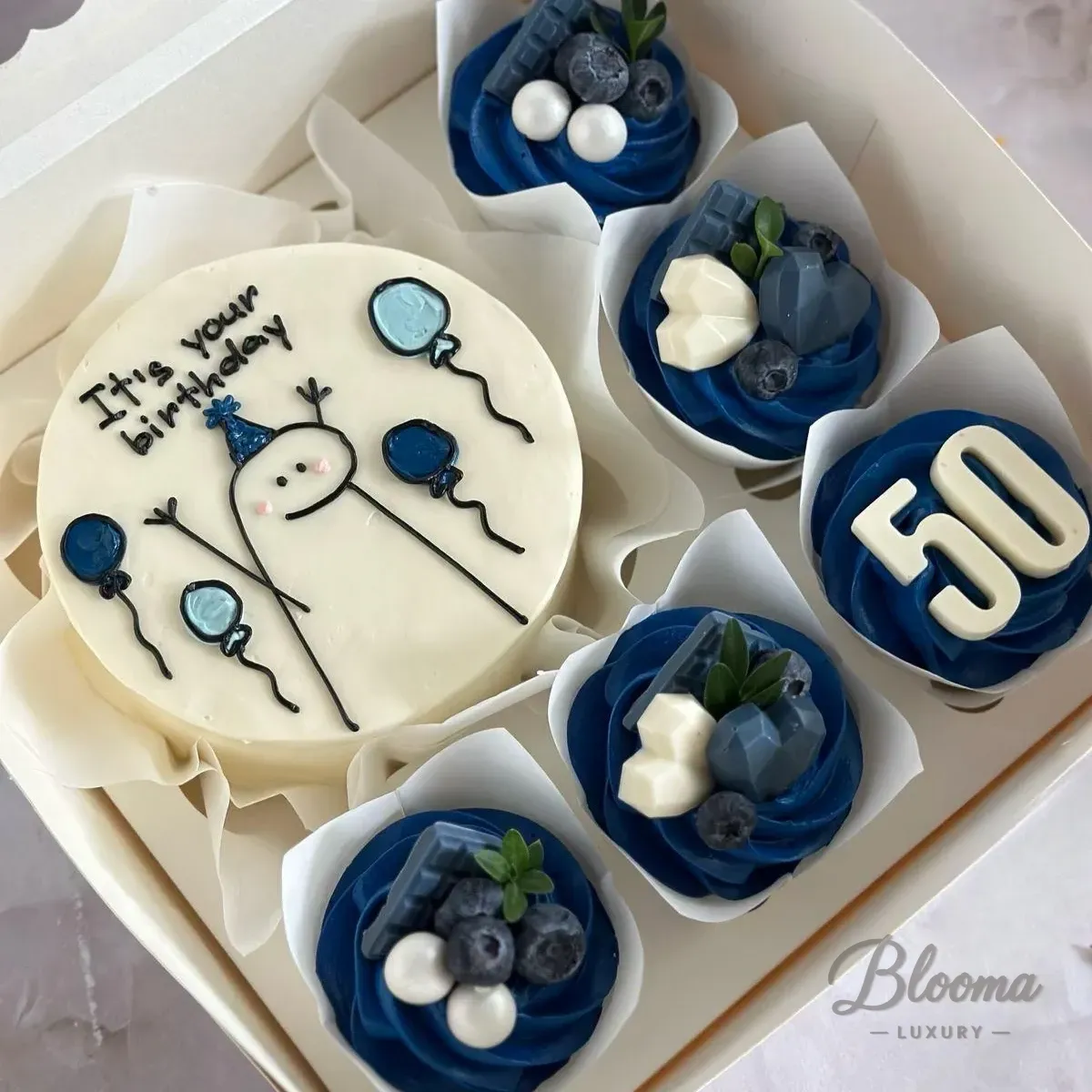 Birthday Bento Cake and Cupcake Set