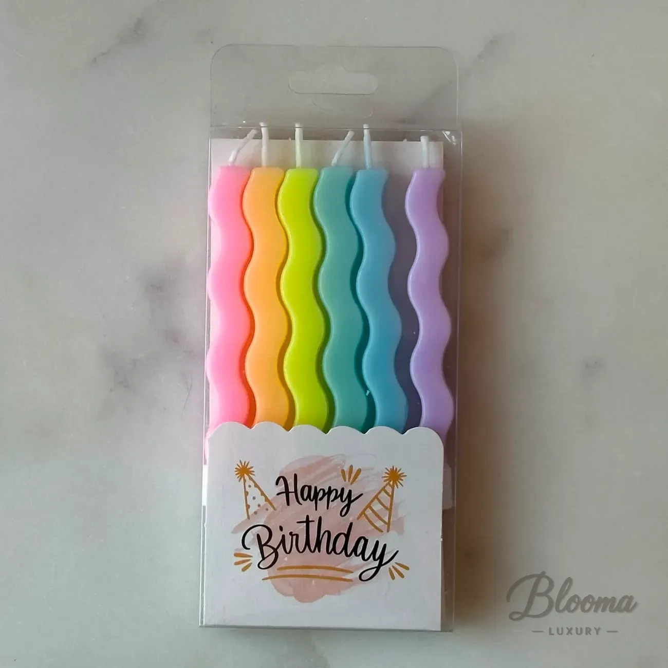 Pastel Wave Birthday Candles – Set of 6