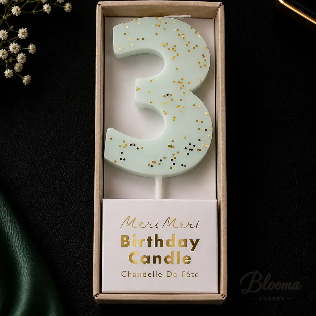Meri Meri Number 3 Birthday Candle (3–4 inch)