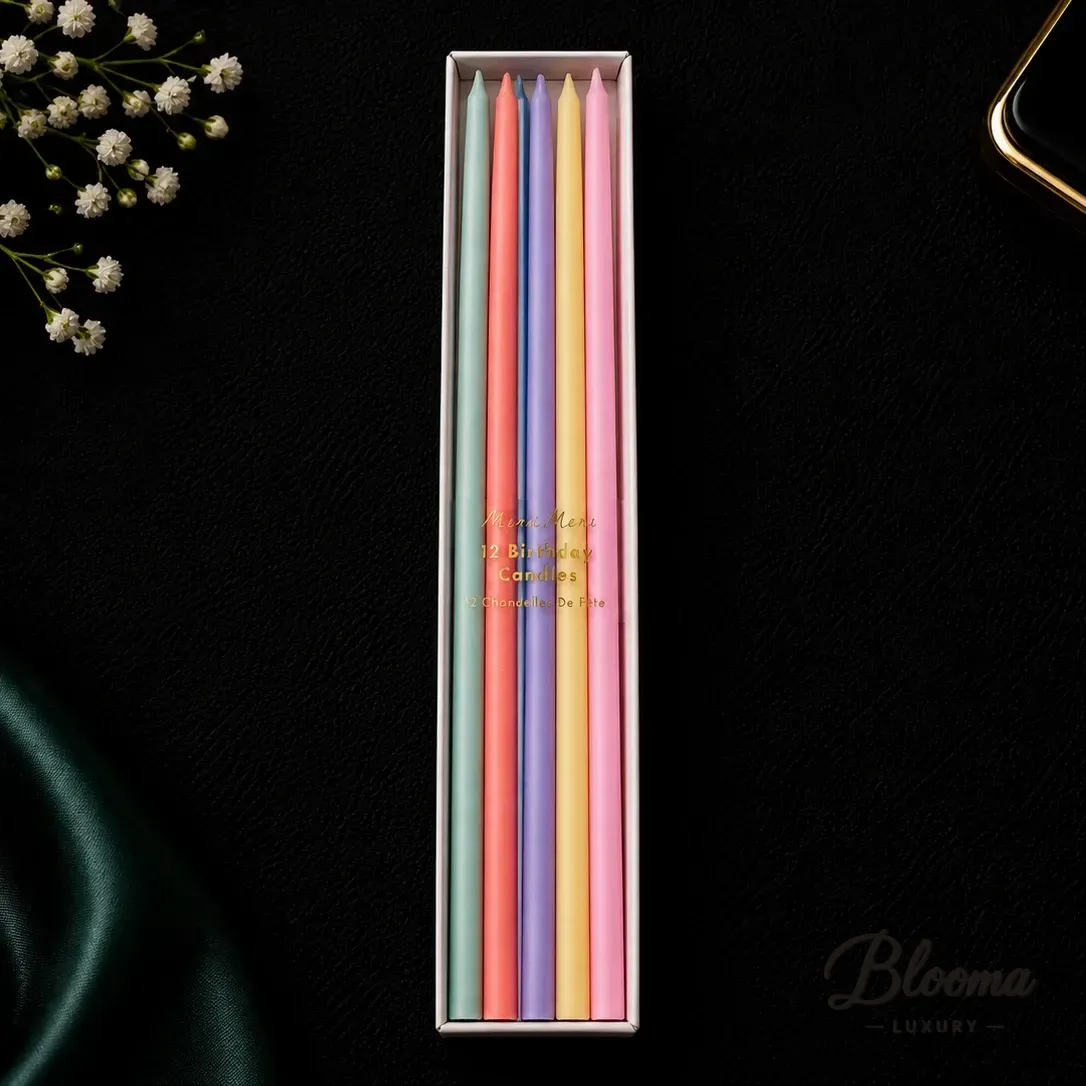 Meri Meri Mixed Tall Tapered Candles (12 pcs)