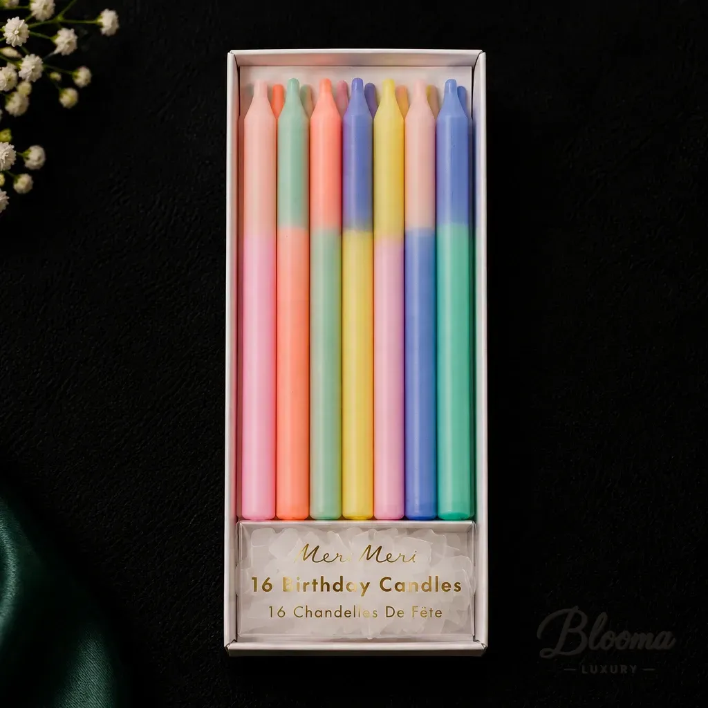 Meri Meri Multi Color Block Candles (16 pcs)