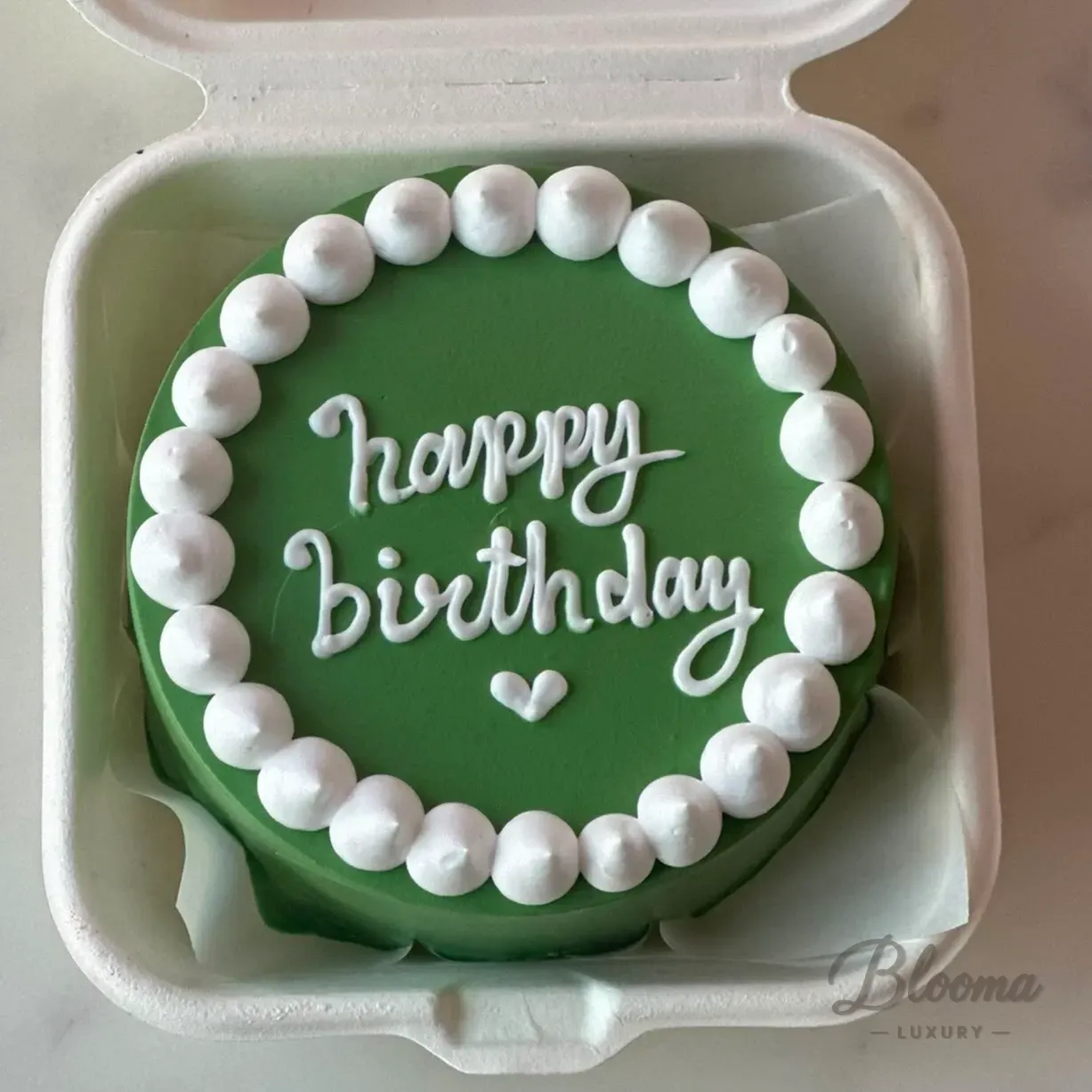 Classic Birthday Mini Bento Cake for 1–2 People – Pistachio Flavor