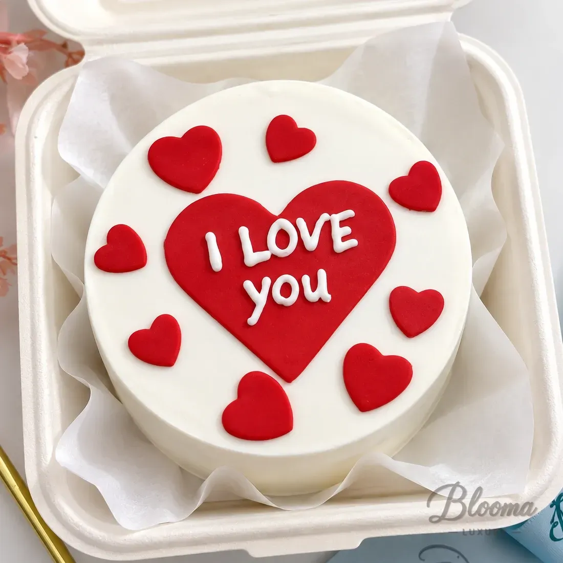 I Love You Heart Bento Mini Cake – Serves 1–2-Bento - 9