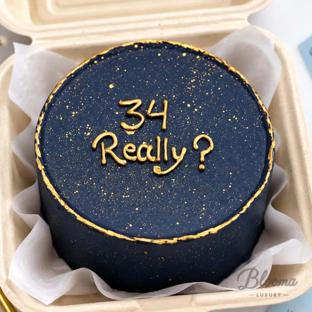 Navy Blue Birthday Bento Cake – Funny Age – Serves 1–2-Bento - 3