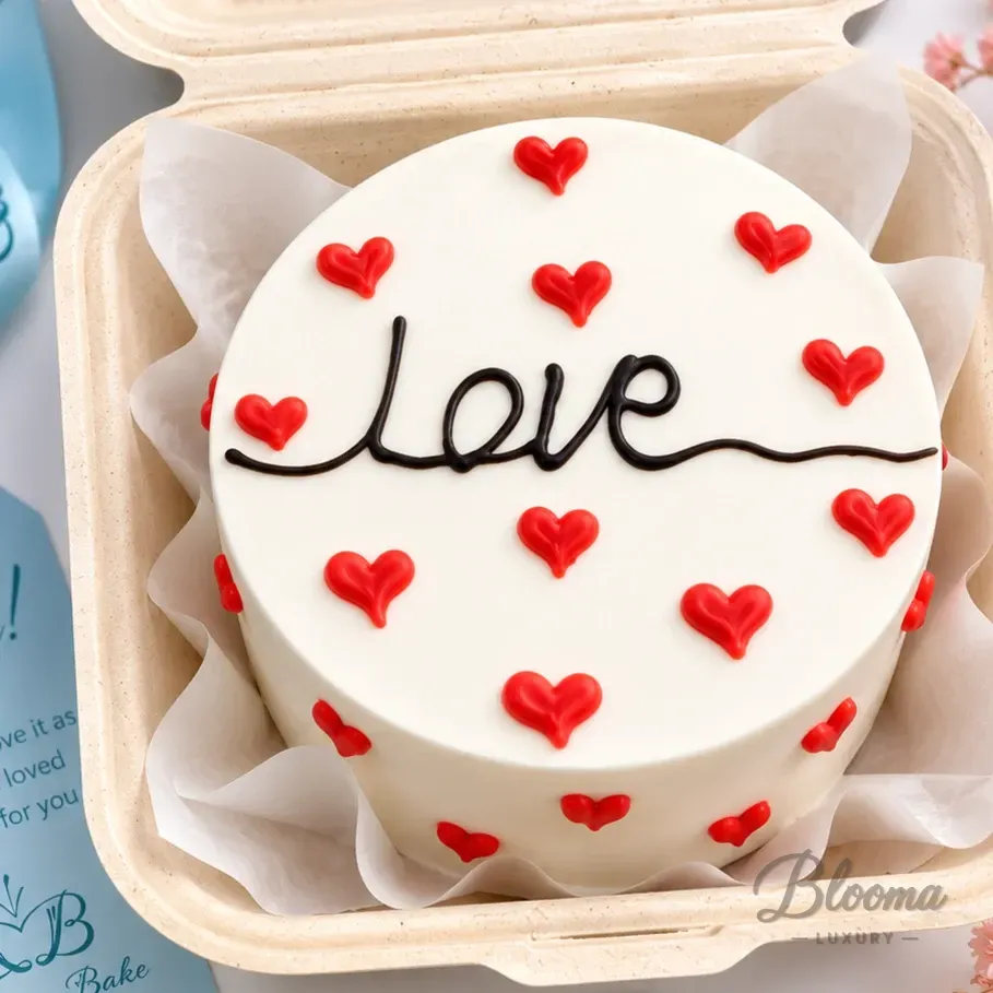 Love Hearts Bento Mini Cake – Serves 1–2-Bento - 1