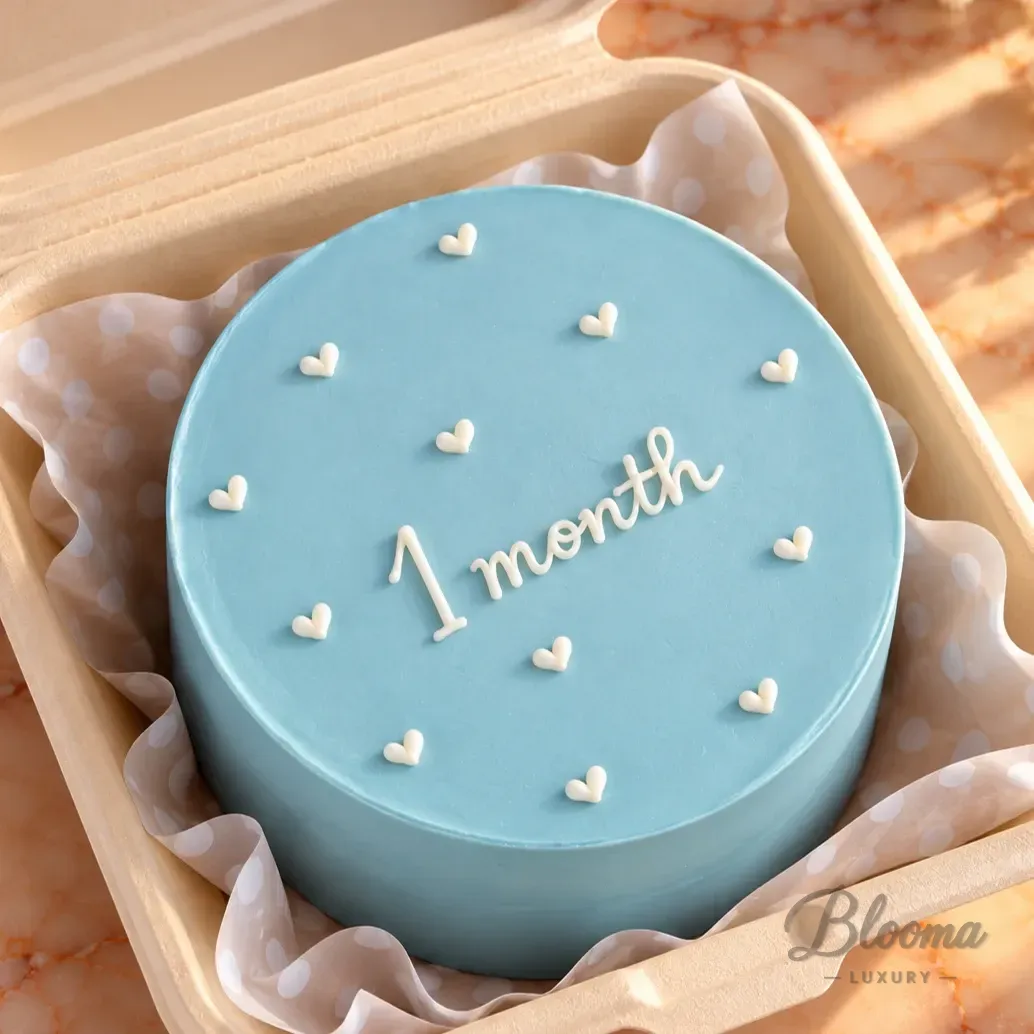 Baby Boy Milestone Mini Bento Cake serves 1-2 person-Bento No 729