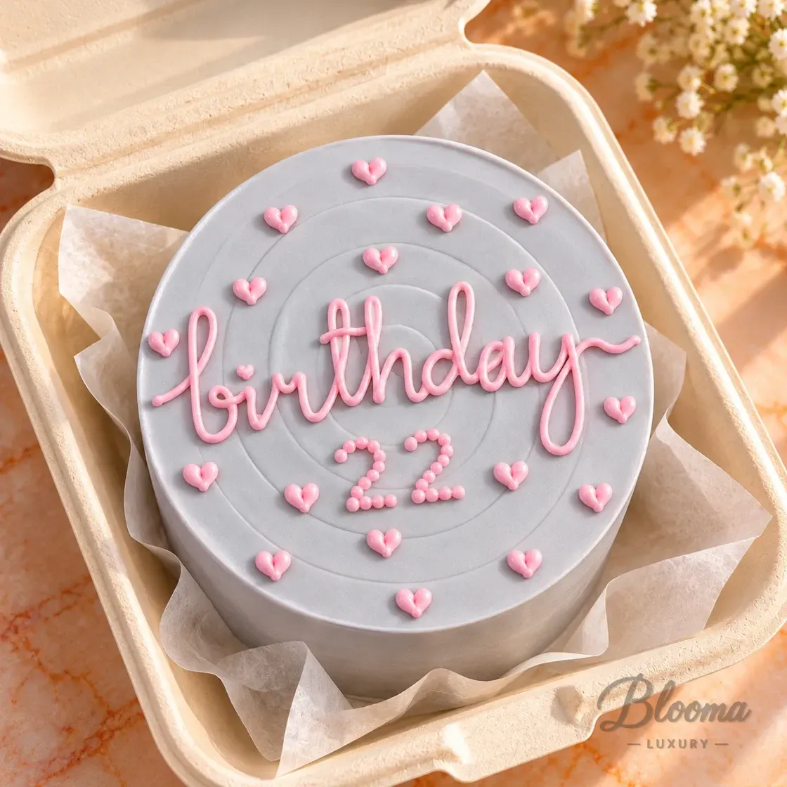 Pink Hearts Mini Bento Cake – Serves 1–2 Persons-Bento 61