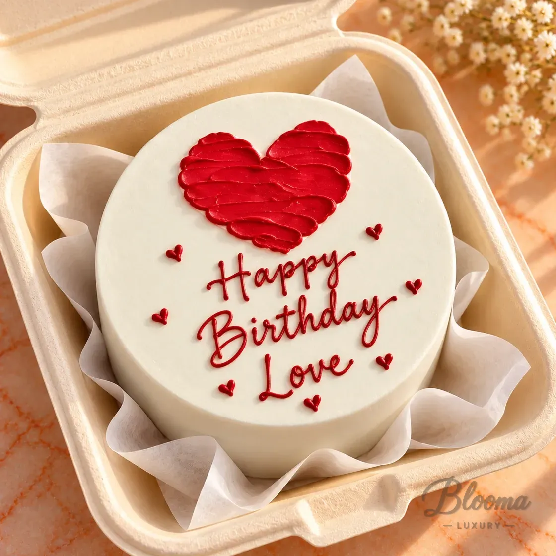 Heart Theme Mini Bento Cake – Serves 1–2 Persons-Bento 60