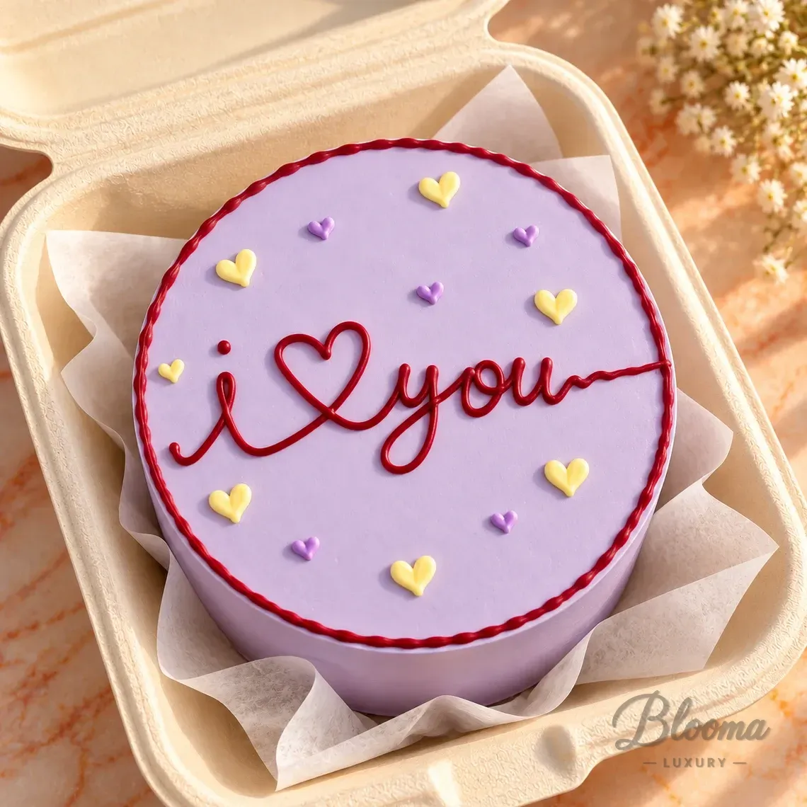 I Love You Mini Bento Cake – Serves 1–2 Persons-Bento 59