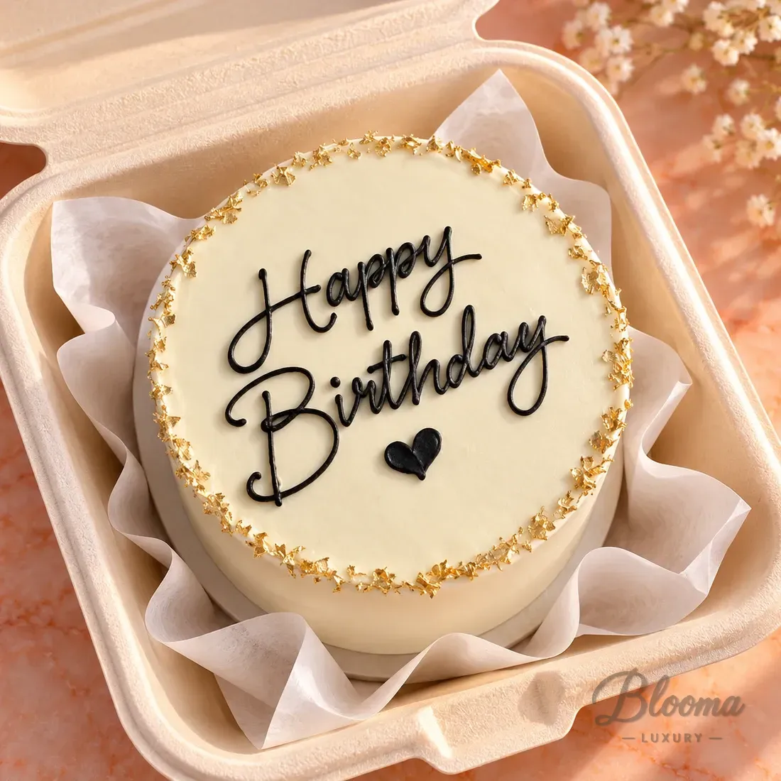 Elegant Happy Birthday Cake – Lunchbox Mini & Classic-Bento 58