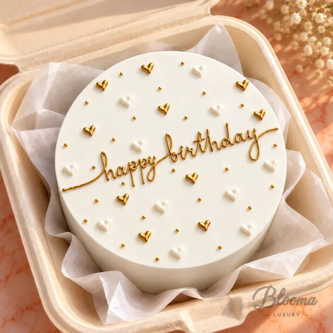 Happy Birthday Hearts Mini Bento Cake – Serves 1–2 Persons-Bento - 57