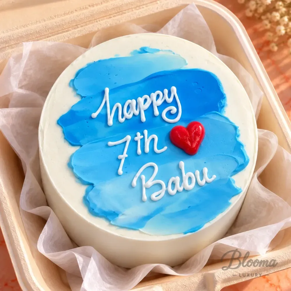 Blue Birthday Bento Mini Cake – Serves 1–2-Bento 53