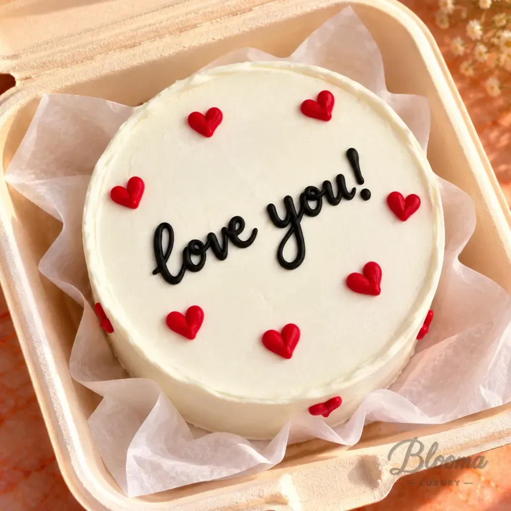Love Hearts Mini Bento Cake – Serves 1–2 Persons-Bento 52
