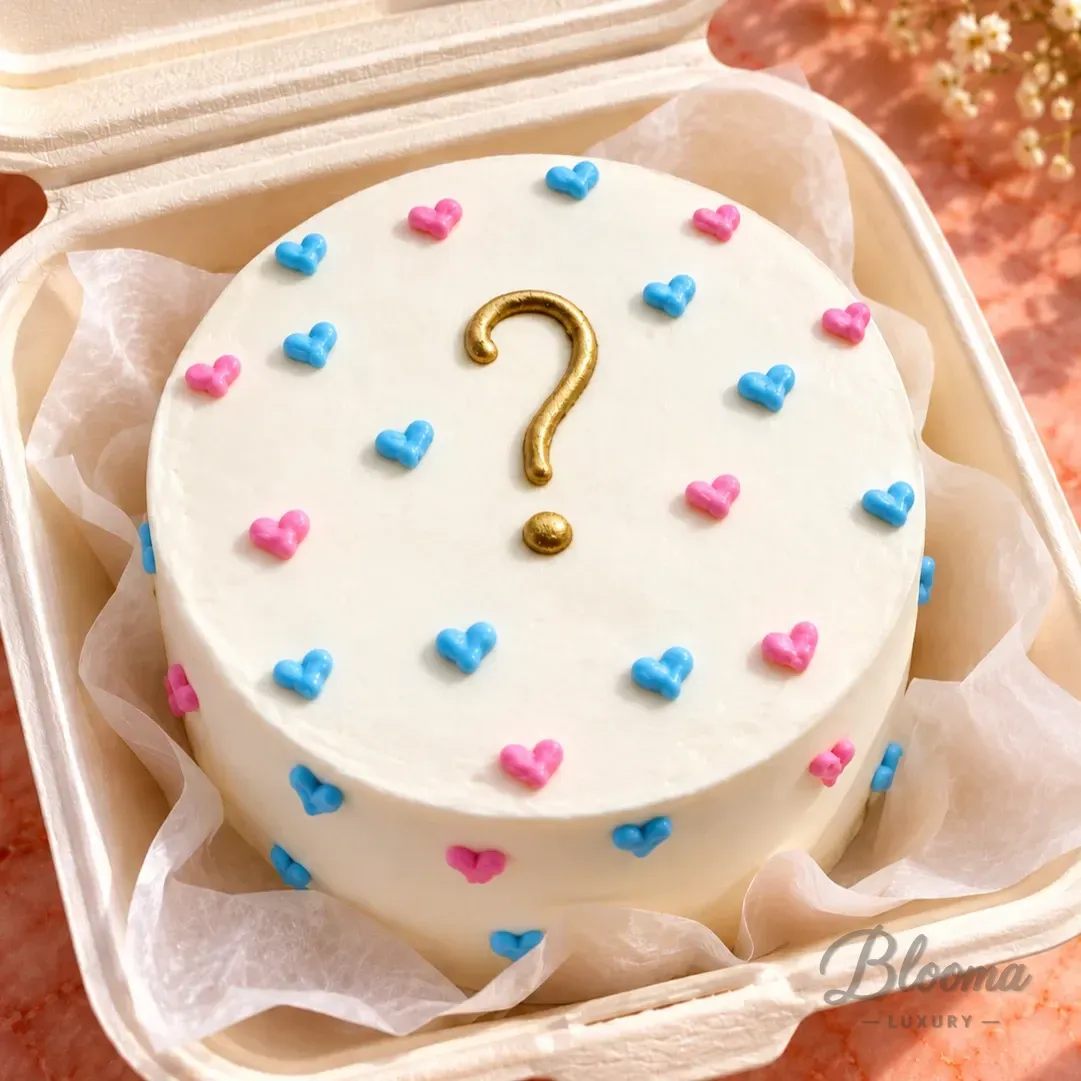 Gender Reveal Bento - 3 - Mini Small Cake For 1 Or 2 Persons.